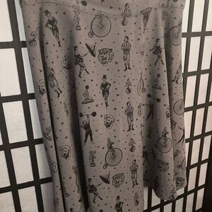 RockSteady Gray Midi A-Line Skirt Casual